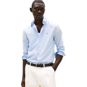 TOMMY HILFIGER - Bedrukt Popeline Overhemd - Lichtblauw - Katoen