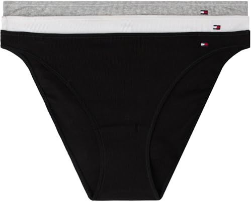 Tommy Hilfiger Dames 3P LRX DIPPED BIKINI (EXT.MATEN) UW0UW06131 Brief, Wit, XS, Wit (Zwart/Lichtgrijs Htr/Wit), XS