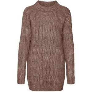 Bestseller A/S VMTHUNDER LS lange trui met ronde hals GA BF, Bruin Lentil/Detail:melange, XS