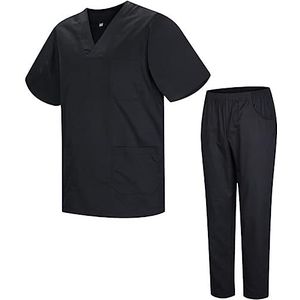 MISEMIYA - 2-817-8312, pak en broek voor sanitair, uniseks, medische uniformen, pak van 2 stuks, Zwart, 3XL