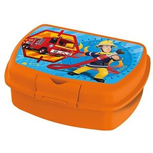 P:os 76697049 Brandweerman Sam Urban - lunchbox voor kinderen met één hoofdvak, plastic lunchbox met clipsluiting