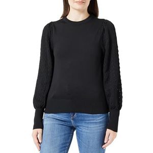 Bestseller A/S Dames Onlsylvia Ls Structure O-hals KNT gebreide trui, zwart, L