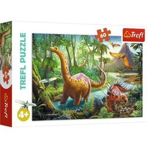 Trefl Puzzel, Dinosauruswandelen, 60 stukjes, voor kinderen vanaf 4 jaar