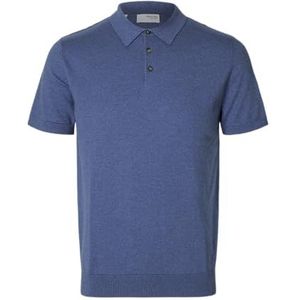 SELECTED FEMME Slhberg Ss Knit Polo Noos, Oceana, M