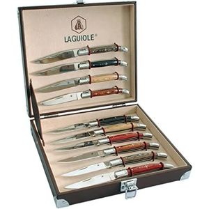 Laguiole L'Eclair Pocket Knife, chestnut-colored wooden grip plates, Golinhac