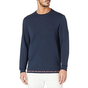 BOSS Salbo 1 Slim Fit sweatshirt met geborduurd logo, Navy410, M