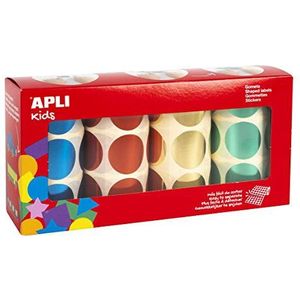 APLI Kids 18400 - Pakje ronde metalen elastiekjes Ø 33 mm geel, blauw, rood en groen 4 u.