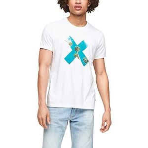 Q/S designed by T-shirt voor heren, White Placed Print, S