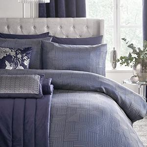 Laurence Llewelyn-Bowen - Palladio - Jacquard Dekbedovertrek Set - Tweepersoonsbed Maat in Navy