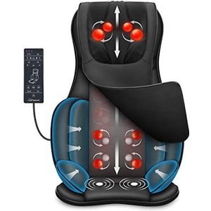 Snailax - Shiatsu Massagestoelkussen - Draagbaar - Voor Het Hele Lichaam - Met Warmte En Luchtcompressie