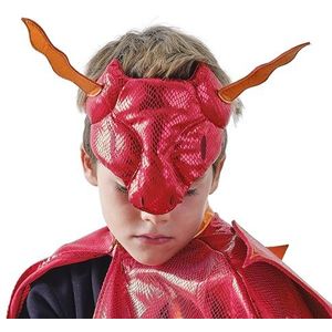 Ginger Ray Boys Red Dragon Mask met schalen en hoorns voor verjaardagen en kostuumfeestjes leeftijd: 3-7 jaar