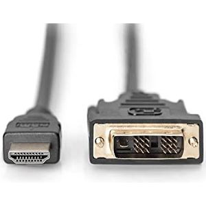 DIGITUS HDMI-adapterkabel, type A-DVI (18+1) St/St, 3,0m, Full HD - zwart