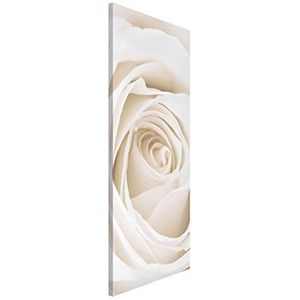Apalis rozenbeeld magneetbord - Pretty White Rose - bloemenbeeld Memoboard hoog 78 cm x 37 cm grootte HxB: 78 cm x 37 cm