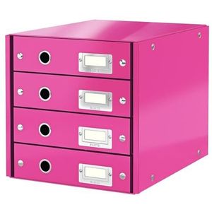 Leitz Ladekast, 4 Laden, A4, Click And Store, 60490023 - Roze