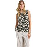 Street One - Gedessineerde Basic Top - Groen - 100% Katoen