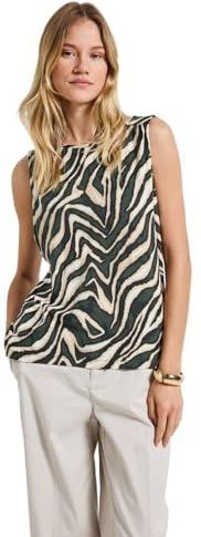 Street One - Gedessineerde Basic Top - Groen - 100% Katoen