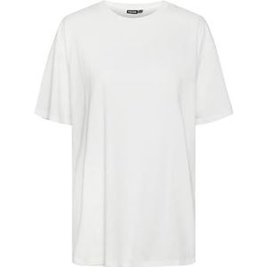 PIECES Dames Pckitty Ss Printed Tee Bc T-shirt, Helder wit/print: print op de achterkant, M