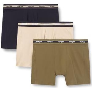 HUGO - Boxershorts - Beige - Olijfgroen - Zwart - Wit - 3 Pack
