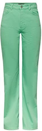 PIECES - HOLLY - Jeans - Lichtgroen - High Waist - Regular Fit
