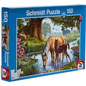 Schmidt - SCH-56161 - Paarden bij de stroom, 150 stukjes Puzzel - vanaf 7 jaar - dieren puzzel