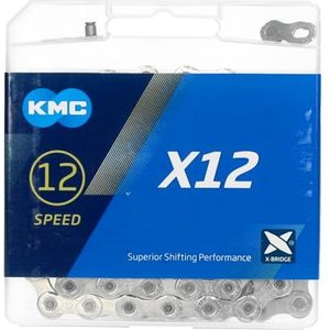 KMC Unisex Volwassen X12 Ketting X12 Ketting - Zilver, 1/2 ""x 11/128