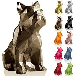 Candellana Handmade Bulldog Low-Poly Kaars Gift - Grappig - Decoratieve Kaars - Home Decor - Geschenken voor Vrienden - Katoenen lont - Brandduur 24 uur - Messing Kaars