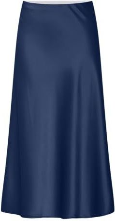 Yas - Pella - Midi Rok - Polyester Satijn - Elastische Tailleband