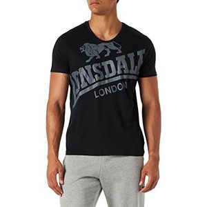 Lonsdale Symondsbury T-shirt voor heren, zwart/grijs, XXL