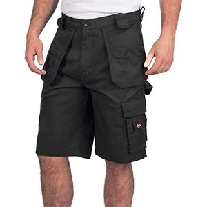 Lee Cooper Mens duurzaam geweven gemakkelijk te onderhouden flexibele comfortabele werkveiligheid multi holster pocket cargo shorts broek, zwart, maat 32 inch taille