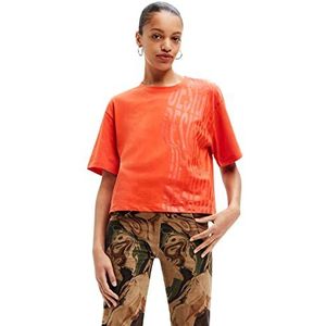 Desigual T-shirt met korte mouwen voor dames, oranje, L