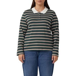 s.Oliver RED LABEL - Poloshirt - Gestreept - Regular Fit - Lange Mouwen - Puur Katoen