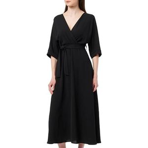 NALLY Midi-jurk voor dames, zwart, XS