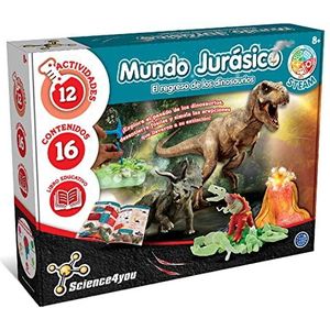 Science4you - Juraziatische wereld voor kinderen - paleontologiespel met 12 experimenten: opgravingsset met dinosaurusfossielen en vulkaan voor kinderen, educatieve spelletjes voor kinderen van 8 jaar