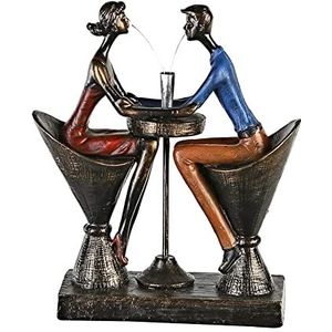Casablanca Decoratieve sculptuur figuur - tafel for Two - tafel voor twee - rendevouz - date - poly- hoogte 25 cm