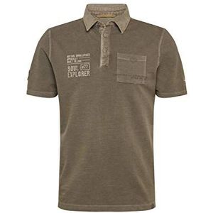 camel active Heren H-Polos 4094613P09 Arm Poloshirt, groen (Olive Core Los 75), S