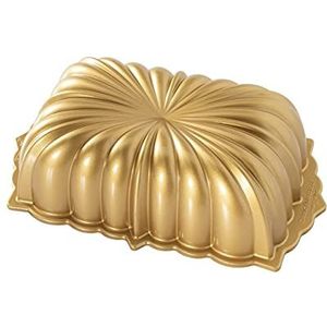 Nordic Ware 81677 Classic gegolfde gegoten broodpan, aluminium, goud
