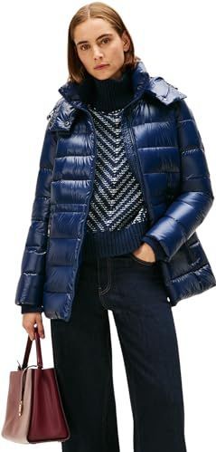 Tommy Hilfiger Dames GLOSS HW DOWN TAILLE REG JAS WW0WW47355 Puffer Coat, blauw, XXS, Blauw (Donker Nacht Marine), XXS