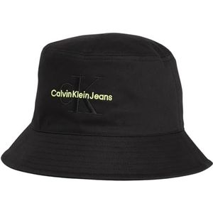 Calvin Klein Jeans Dames monogram emmer hoed andere hoed, zwart, één maat, Zwart/Scherp Groen, Eén Maat