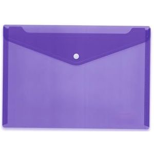 HERMA 20078 Documententas A4 transparant violet paars, kleine zichtvakken envelop met drukknop, plastic envelop voor school, universiteit, kantoor, reizen