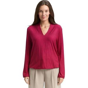 TOM TAILOR T-shirt met lange mouwen voor dames, 39083 - Irregular Pink Graphic Design, XL