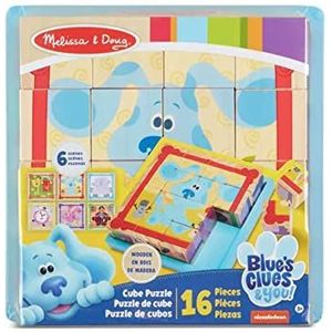 Melissa & Doug Blue’s Clues & You! Blue's Clues & You! Houten kubuspuzzel (16 stukjes)