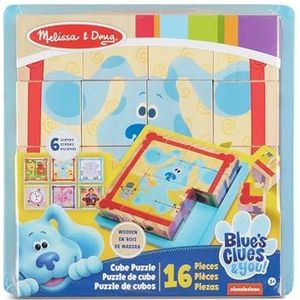 Melissa & Doug Blue’s Clues & You! Blue's Clues & You! Houten kubuspuzzel (16 stukjes)