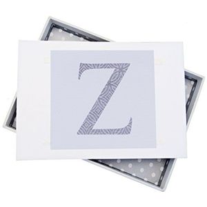 Wit Katoen Kaarten Alfabetica, Mini Fotoalbum, Initial Z, Wit Board Multi-Colour, 12,5 x 17,5 x 2,5 cm