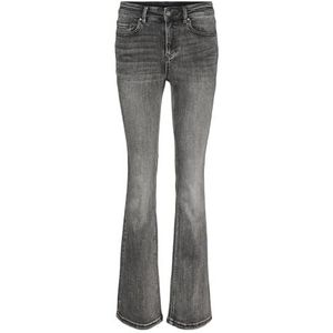 VERO MODA Vrouwelijke uitlopende VMFLASH Mid Rise uitlopende jeans, Medium Grey Denim, (L) W x 32L