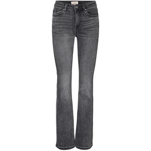 VERO MODA Vrouwelijke uitlopende VMFLASH Mid Rise uitlopende jeans, Medium Grey Denim, (L) W x 32L