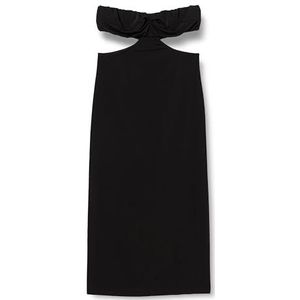 faina Dames midi-jurk met cut-outs 19227026-FA01, zwart, M, Midi-jurk met cut-outs, M