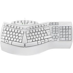 Perixx PERIBOARD-512 ergonomisch toetsenbord full size met USB-kabel - split-design - wit - Spaans QWERTY