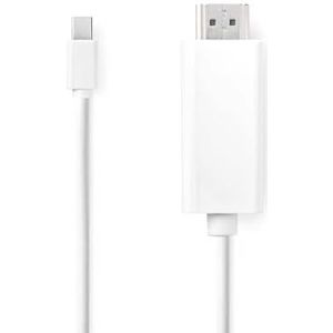 NEDIS Mini DisplayPort kabel | DisplayPort 1.2 | Mini DisplayPort stekker | HDMI™ stekker | 21.6 Gbps | vernikkeld | 2.00 m | rond | PVC | wit | plastic zak