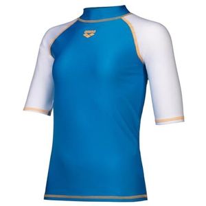 arena Unisex Jr Rash Vest S/S Graphic Guard Shirt Jongens, Blauw China-Wit, 14-15 Jaar