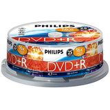 Philips DVD+R blanco's (4,7 GB data/120 minuten video, 16 x high-speed opname, 25 spil)